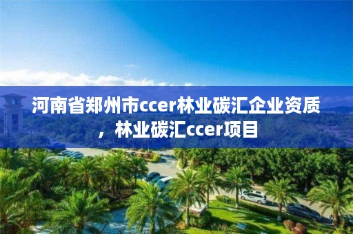 河南省郑州市ccer林业碳汇企业资质,林业碳汇ccer项目