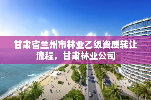 甘肃省兰州市林业乙级资质转让流程,甘肃林业公司