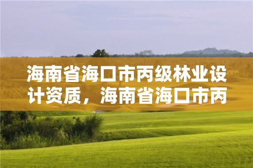 海南省海口市丙级林业设计资质,海南省海口市丙级林业设计资质公示
