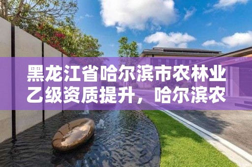 黑龙江省哈尔滨市农林业乙级资质提升,哈尔滨农林管理所