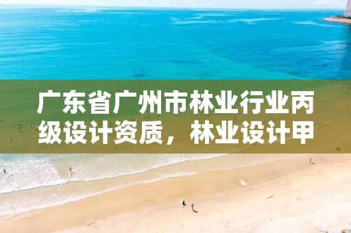 广东省广州市林业行业丙级设计资质，林业设计甲级资质