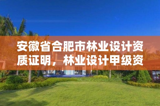 安徽省合肥市林业设计资质证明,林业设计甲级资质