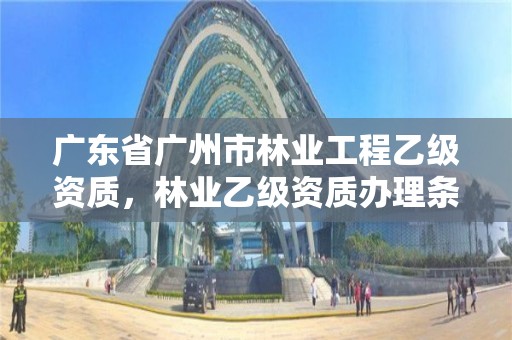 广东省广州市林业工程乙级资质,林业乙级资质办理条件