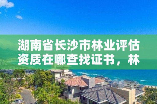 湖南省长沙市林业评估资质在哪查找证书，林权评估资质机构