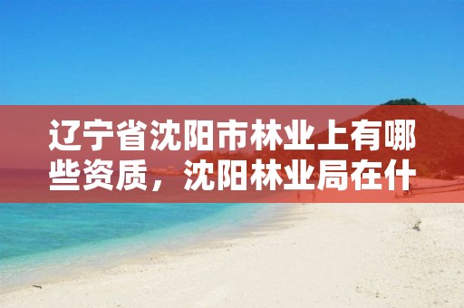 辽宁省沈阳市林业上有哪些资质,沈阳林业局在什么地方