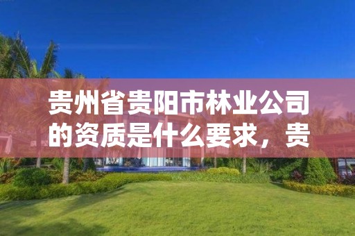贵州省贵阳市林业公司的资质是什么要求，贵阳林业产业发展有限公司待遇