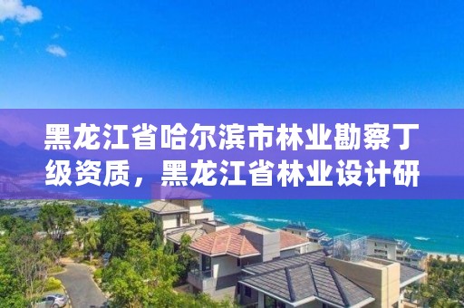 黑龙江省哈尔滨市林业勘察丁级资质,黑龙江省林业设计研究院资质