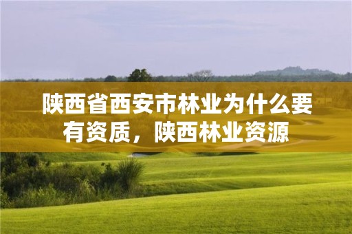 陕西省西安市林业为什么要有资质,陕西林业资源