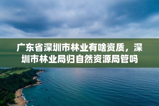 广东省深圳市林业有啥资质，深圳市林业局归自然资源局管吗