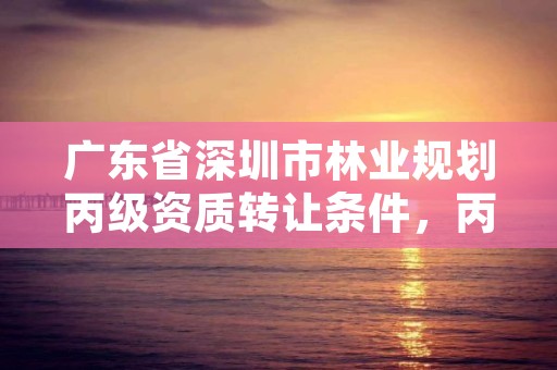 广东省深圳市林业规划丙级资质转让条件，丙级林业规划设计资质