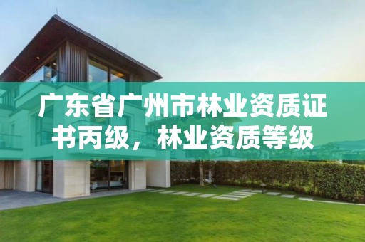 广东省广州市林业资质证书丙级，林业资质等级