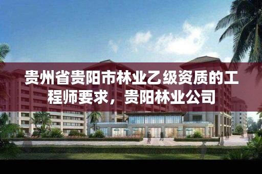 贵州省贵阳市林业乙级资质的工程师要求，贵阳林业公司