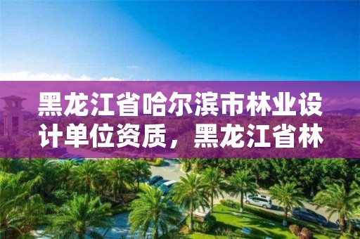 黑龙江省哈尔滨市林业设计单位资质,黑龙江省林业设计院党委书记