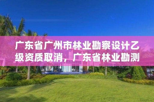 广东省广州市林业勘察设计乙级资质取消,广东省林业勘测设计院