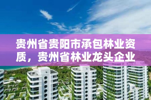 贵州省贵阳市承包林业资质，贵州省林业龙头企业