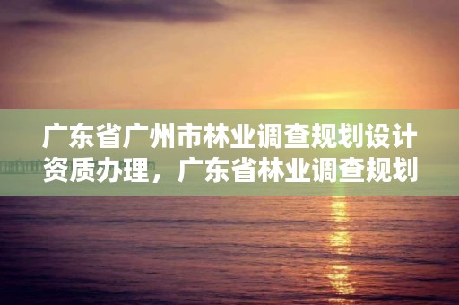 广东省广州市林业调查规划设计资质办理，广东省林业调查规划院工程师