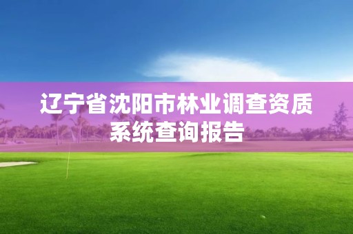 辽宁省沈阳市林业调查资质系统查询报告