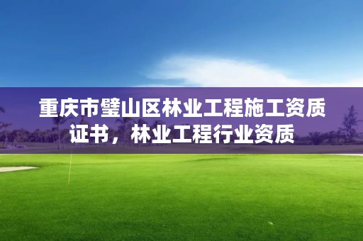 重庆市璧山区林业工程施工资质证书,林业工程行业资质
