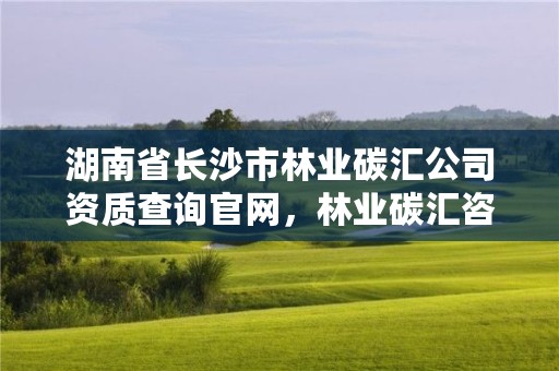湖南省长沙市林业碳汇公司资质查询官网，林业碳汇咨询公司