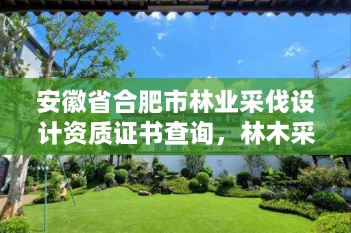 安徽省合肥市林业采伐设计资质证书查询,林木采伐资质证书