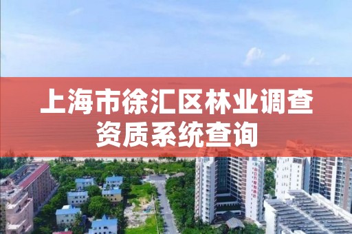 上海市徐汇区林业调查资质系统查询
