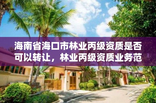 海南省海口市林业丙级资质是否可以转让,林业丙级资质业务范围