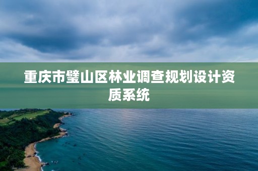 重庆市璧山区林业调查规划设计资质系统