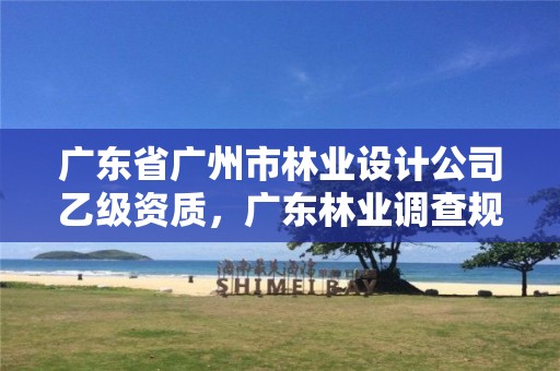 广东省广州市林业设计公司乙级资质，广东林业调查规划设计资质