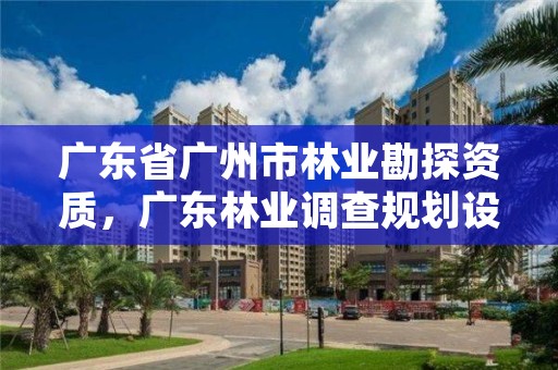 广东省广州市林业勘探资质，广东林业调查规划设计资质