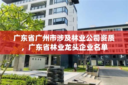 广东省广州市涉及林业公司资质，广东省林业龙头企业名单