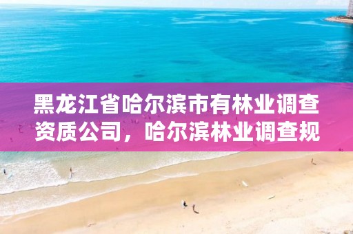 黑龙江省哈尔滨市有林业调查资质公司,哈尔滨林业调查规划有限公司