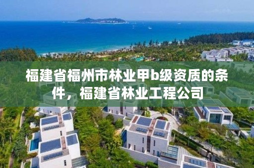 福建省福州市林业甲b级资质的条件,福建省林业工程公司