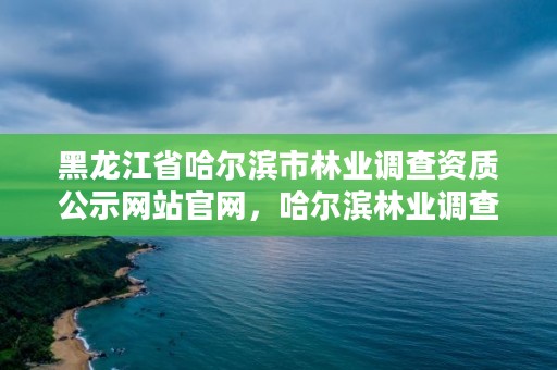 黑龙江省哈尔滨市林业调查资质公示网站官网,哈尔滨林业调查规划有限公司