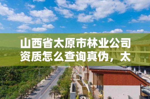 山西省太原市林业公司资质怎么查询真伪,太原林业局在哪里