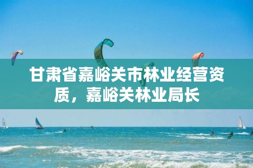 甘肃省嘉峪关市林业经营资质,嘉峪关林业局长