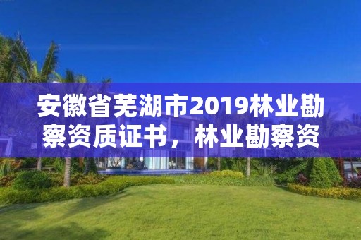 安徽省芜湖市2019林业勘察资质证书,林业勘察资质在哪里申请