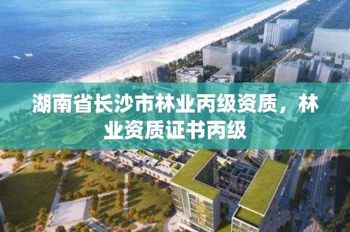 湖南省长沙市林业丙级资质,林业资质证书丙级