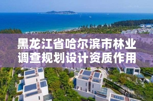 黑龙江省哈尔滨市林业调查规划设计资质作用,黑龙江林业调查规划设计院