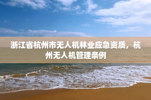 浙江省杭州市无人机林业应急资质，杭州无人机管理条例