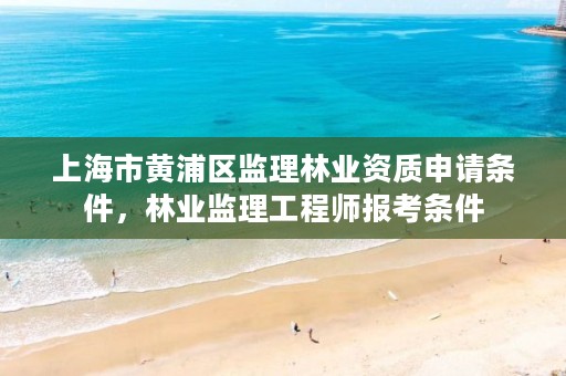 上海市黄浦区监理林业资质申请条件,林业监理工程师报考条件