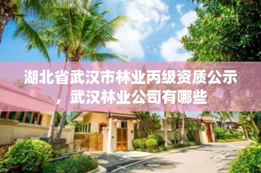 湖北省武汉市林业丙级资质公示，武汉林业公司有哪些