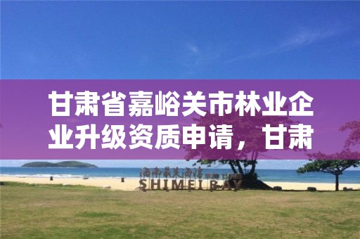 甘肃省嘉峪关市林业企业升级资质申请,甘肃省林业监测中心