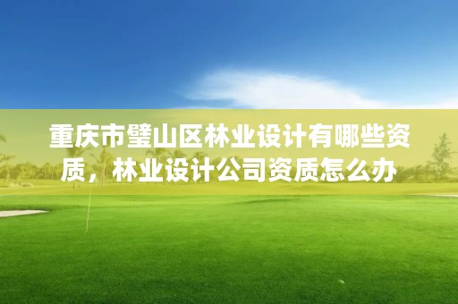 重庆市璧山区林业设计有哪些资质,林业设计公司资质怎么办
