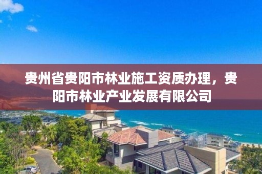 贵州省贵阳市林业施工资质办理，贵阳市林业产业发展有限公司
