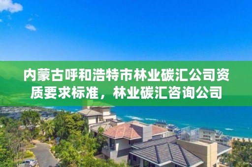 内蒙古呼和浩特市林业碳汇公司资质要求标准,林业碳汇咨询公司