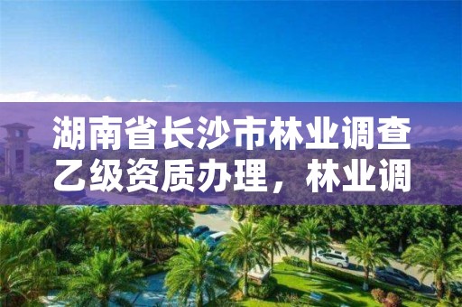 湖南省长沙市林业调查乙级资质办理,林业调查乙级资质证书