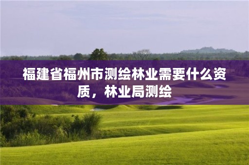 福建省福州市测绘林业需要什么资质,林业局测绘