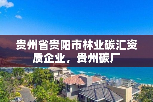 贵州省贵阳市林业碳汇资质企业,贵州碳厂