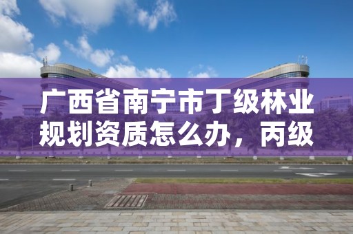广西省南宁市丁级林业规划资质怎么办,丙级林业规划设计资质
