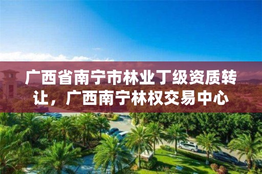 广西省南宁市林业丁级资质转让,广西南宁林权交易中心